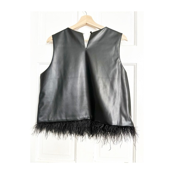 Forcynthia Faux Leather Sleeveless Top with Fur Sz L - Picture 5 of 7
